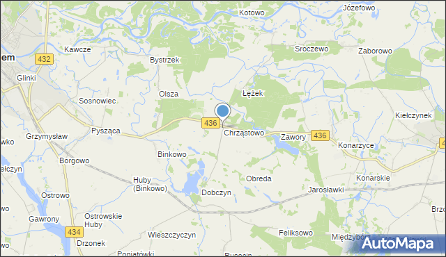 mapa Chrząstowo, Chrząstowo gmina Książ Wielkopolski na mapie Targeo